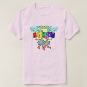 Camiseta Amigos gêmeos do arco-íris fofo Mikitiez cupid
