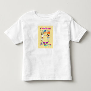 Camiseta Amigos Jersey Patinar Com Coração Voar Com Espírit