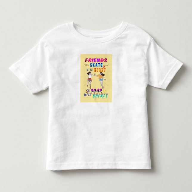 Camiseta Amigos Jersey Patinar Com Coração Voar Com Espírit (Frente)