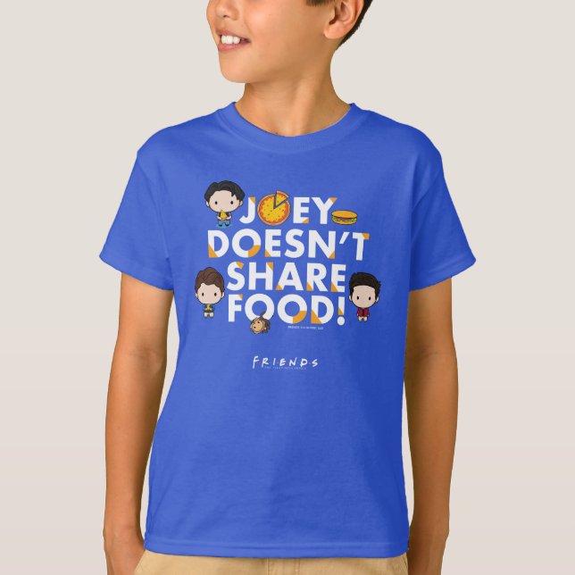 Camiseta AMIGOS™ | Joey não compartilha Comida Chibi (Frente)