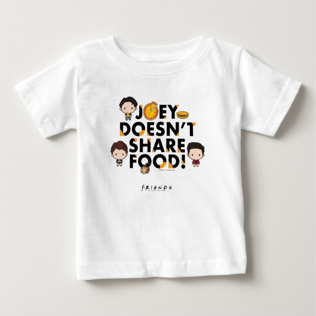 Camiseta AMIGOS™ | Joey não compartilha Comida Chibi (Frente)