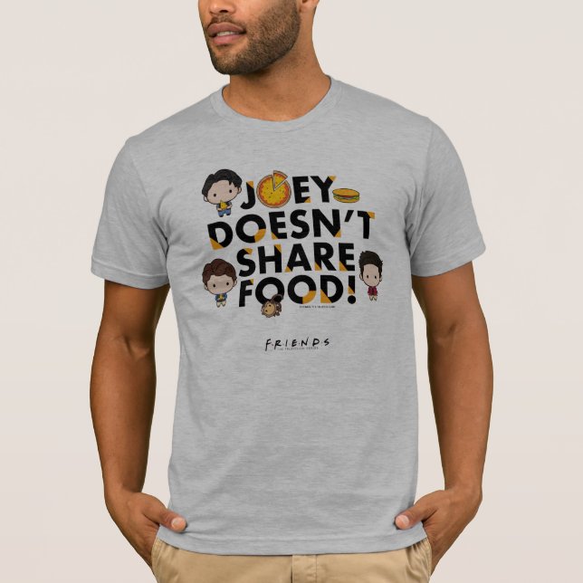 Camiseta AMIGOS™ | Joey não compartilha Comida Chibi (Frente)
