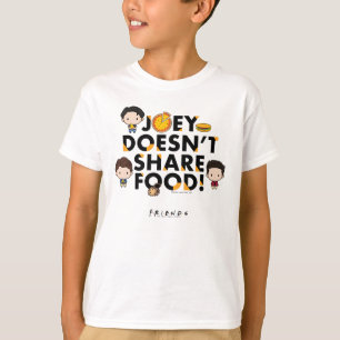 Camiseta AMIGOS™ Joey não compartilha Comida Chibi
