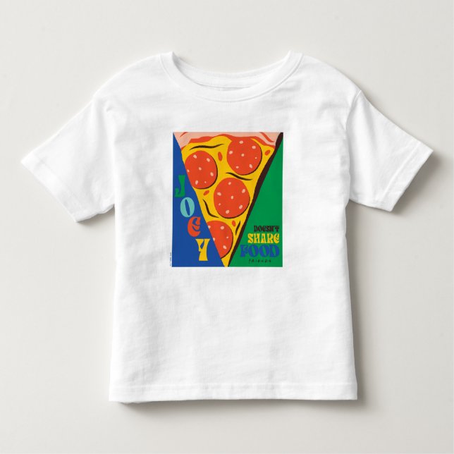 Camiseta AMIGOS™ | Joey não compartilha Comida - Pizza Grap (Frente)