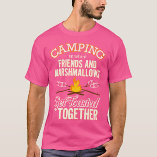 Camiseta Amigos Marshmallow Surgem Juntos Acampamento