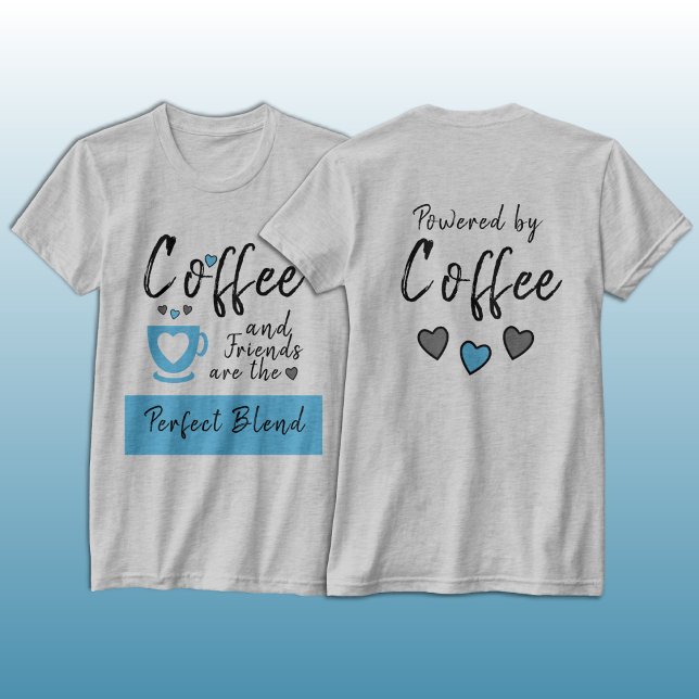 Camiseta Amigos, mistura perfeita, cinza café azul (Criador carregado)
