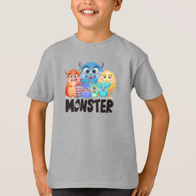 Camiseta Amigos monstros | Crianças (Frente)