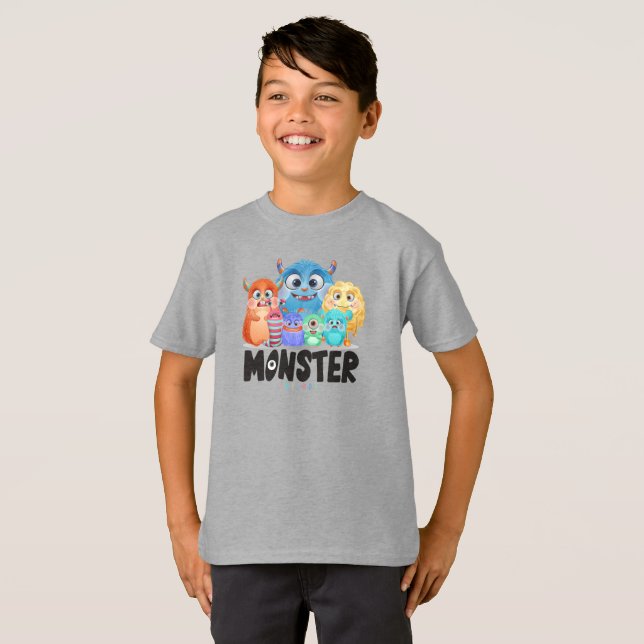 Camiseta Amigos monstros | Crianças (Frente Completa)