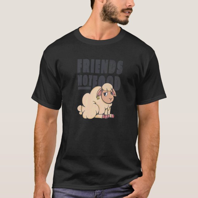 Camiseta Amigos Não Comida Eu Não Como Meus Amigos Veganos  (Frente)