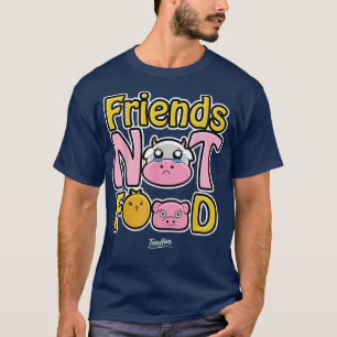 Camiseta Amigos Não Comida Vegan Vegetarian