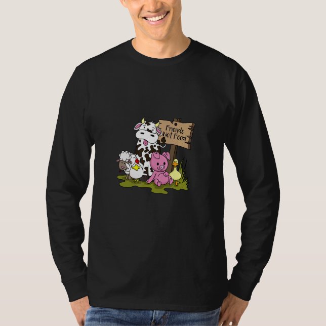 Camiseta Amigos Não Comida Vegan Vegetarian (Frente)