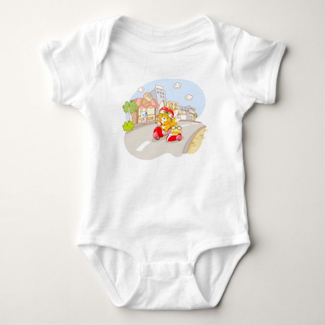 Camiseta Amigos no Sidecar Berço de Bebê (Frente)