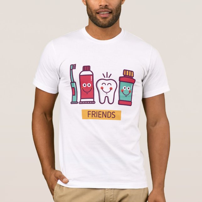 Camiseta Amigos orais do cuidado dos desenhos animados (Frente)