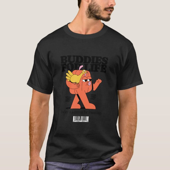 Camiseta Amigos para a Vida - Amizade Fofa (Frente)