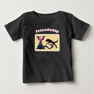 Camiseta Amigos Para Sempre – Conjunto de Bebê de Gato & Ra