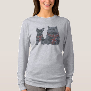 Camiseta Amigos Patriotas: Cão e Gato do Reino Unido