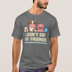 Camiseta Amigos Peixes de Vaca de Frango Design para Pessoa