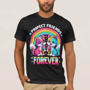 Camiseta Amigos Puros Para Sempre Gato Gato Giro Grito