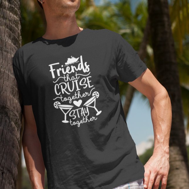 Camiseta Amigos Que Cruzam Juntos Férias De Viagem Em Grupo (Criador carregado)