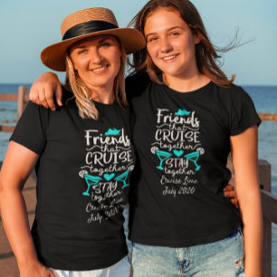 Camiseta Amigos Que Viajam de Cruzeiros Juntos Viagem em Gr