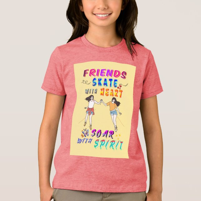 Camiseta Amigos Roupas Skate Com Coração Voar Com Espírito (Frente)