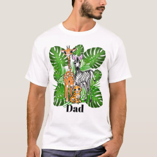 Camiseta Amigos Safari- Girafa, Zebra, Tigre, T-S na selva