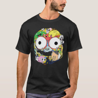 Camiseta Amigos Sorridents Colagem de Carácter de Rosto Sor