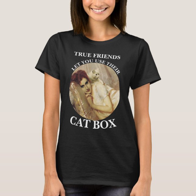 CAMISETA AMIGOS VERDADEIROS DEIXEM USAR A CAIXA DE GATO DEL (Frente)