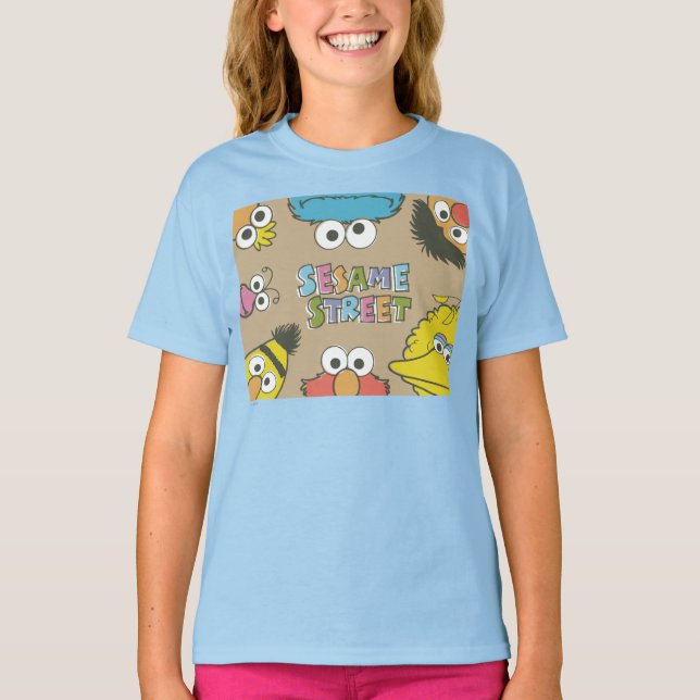 Camiseta Amigos Vintage da Rua Sésamo (Frente)