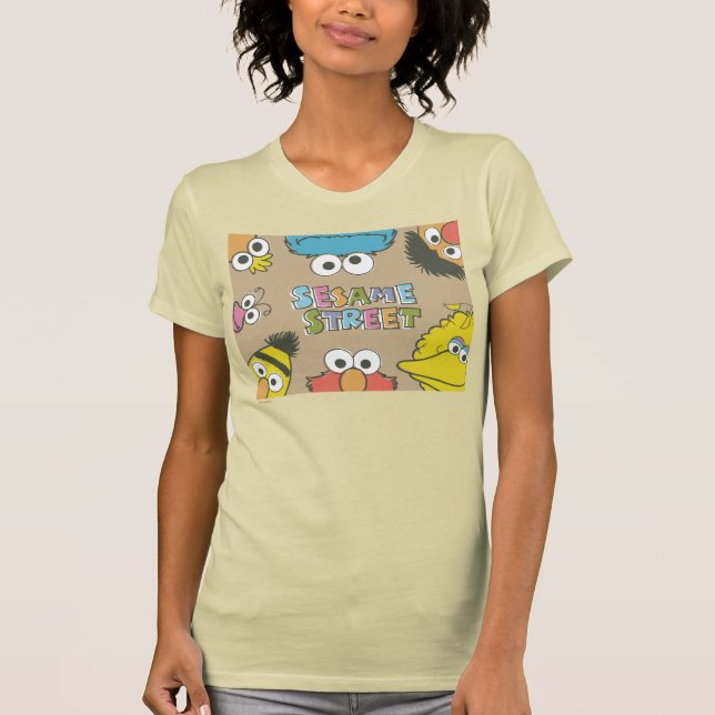 Camiseta Amigos Vintage da Rua Sésamo (Frente)