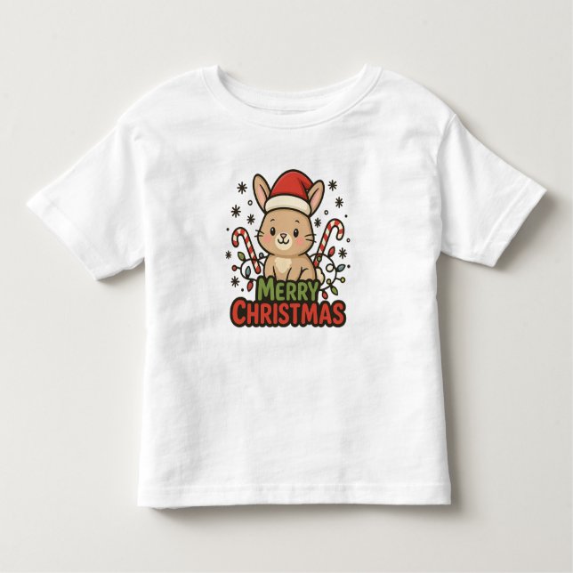 Camiseta AMITA | Cute Bunny Merry Christmas (Frente)