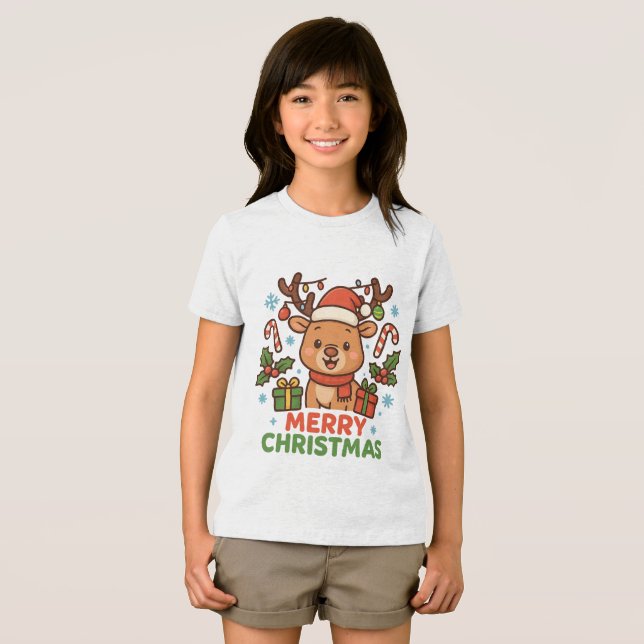Camiseta AMITA  - Merry Christmas Reindeer (Frente Completa)