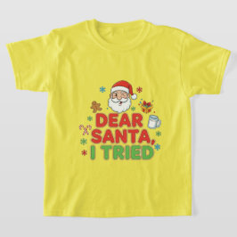 Camiseta AMITA | Querido Papai Noel, Eu Tentei - Natal Dive