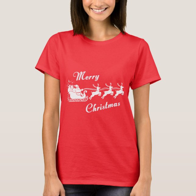 Camiseta Amita - Santa Sleigh Christmas Design (Frente)