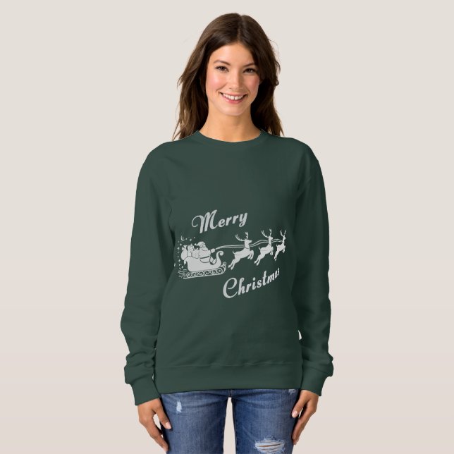 Camiseta Amita - Santa Sleigh Christmas Design (Frente Completa)