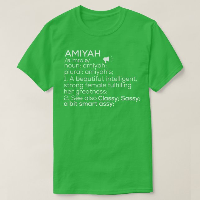 Camiseta Amiyah Name Amiyah Definition Amiyah Female Name A (Frente do Design)