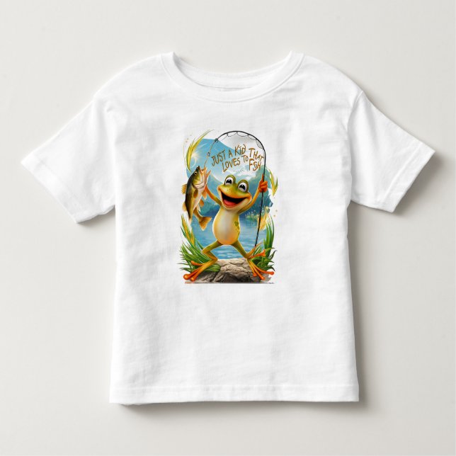Camiseta Amizade Aquática: Sapo com Peixe na Água (Frente)