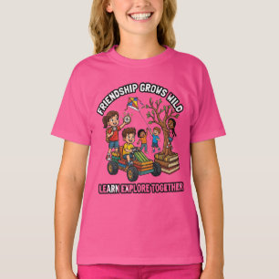 Camiseta Amizade Cresce Selvagem Aprender Explorar Juntos G