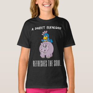 Camiseta Amizade Doce Refresca A Alma Roxo Hippo