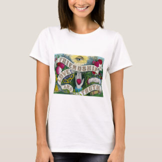 Camiseta Amizade ou o olho que tudo vê - Símbolo retrô