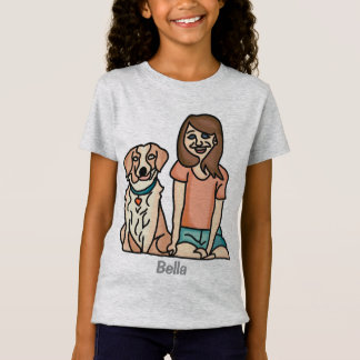 Camiseta Amizade retrorminimalista incrível de cão e crianç