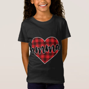 Camiseta Amma Buffalo Xadrez Heart Cozy Pat de inverno