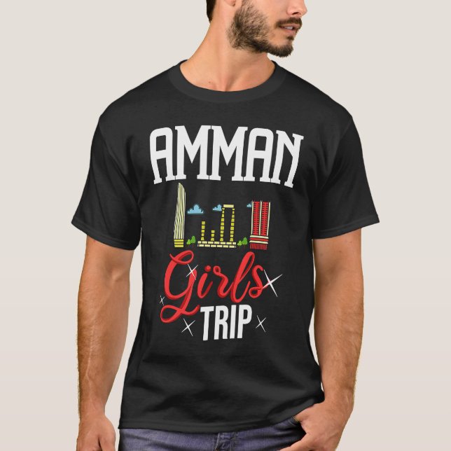 Camiseta Amman Jordan City Trip Skyline Map Viagem 1 (Frente)