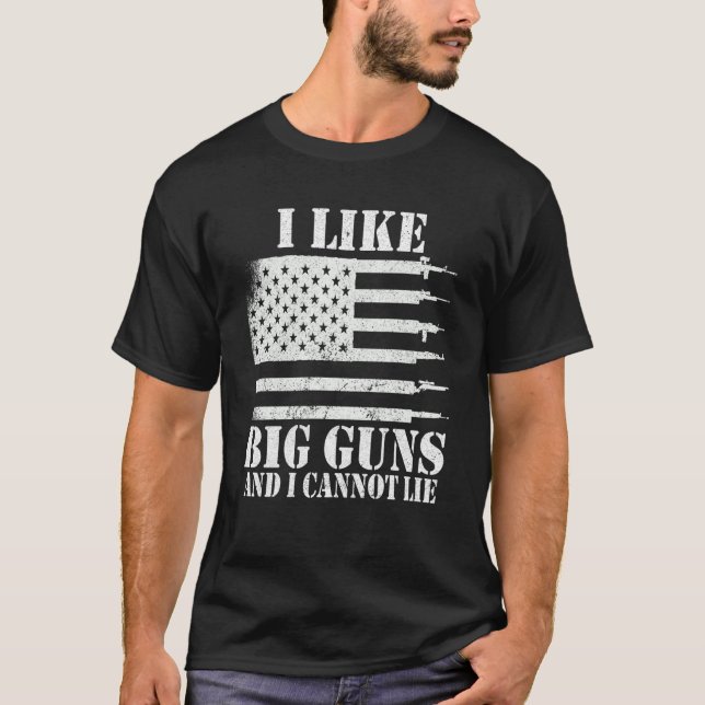 Camiseta Ammo Gun eu gosto de armas grandes dizendo (Frente)