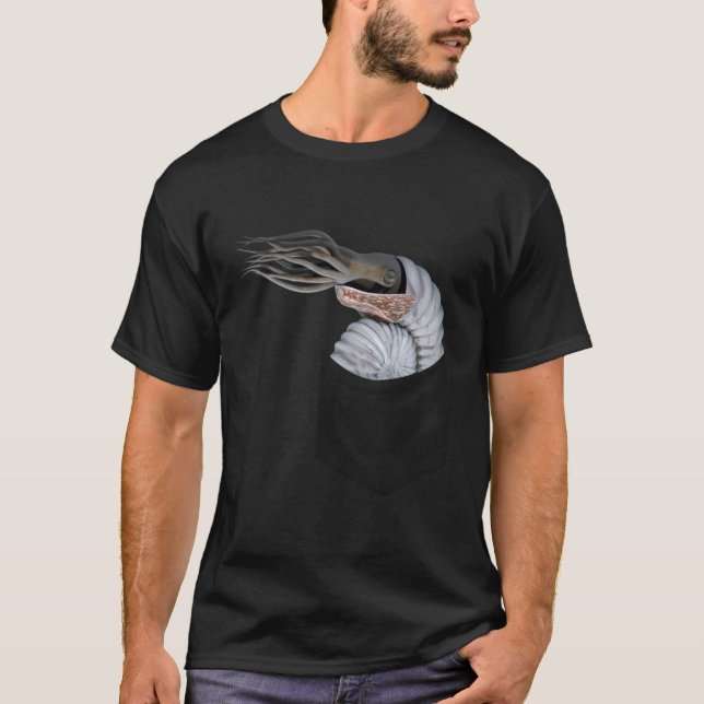 Camiseta Ammonite Em Amóides De Bolso Moluscos Atingindo C (Frente)