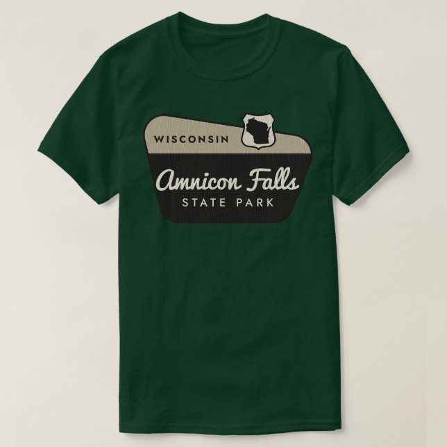 Camiseta Amnicon Falls State Park - Sinal de boas-vindas de (Frente do Design)