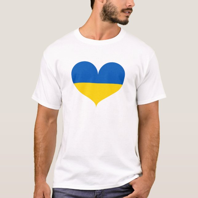 Camiseta Amo a bandeira da Ucrânia (Frente)