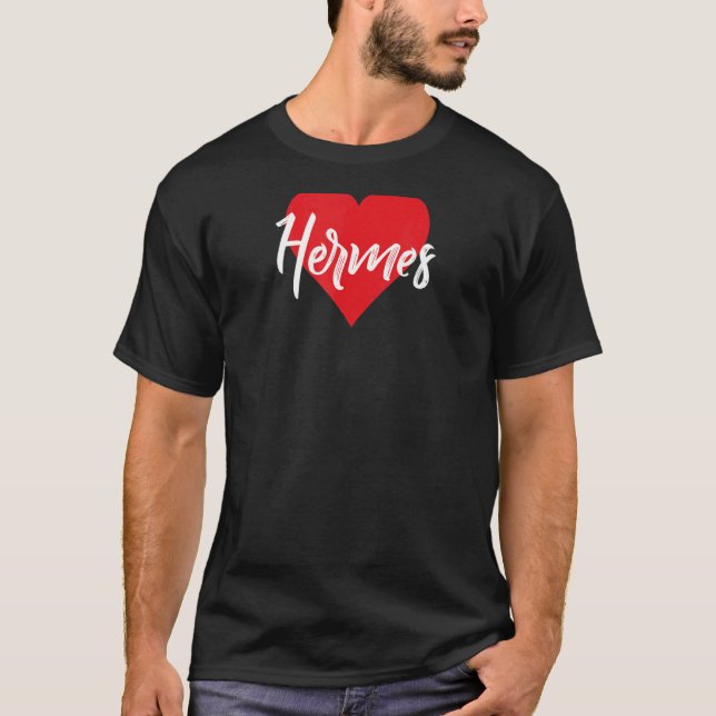 Camiseta Amo A Hermes Primer Nombre Yo Corazón (Frente)