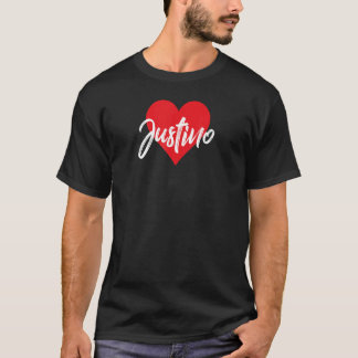 Camiseta Amo A Justino Primer Nombre Yo Corazón