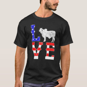 Camiseta Amo a Pecuária Patriótica de Gado Brahman